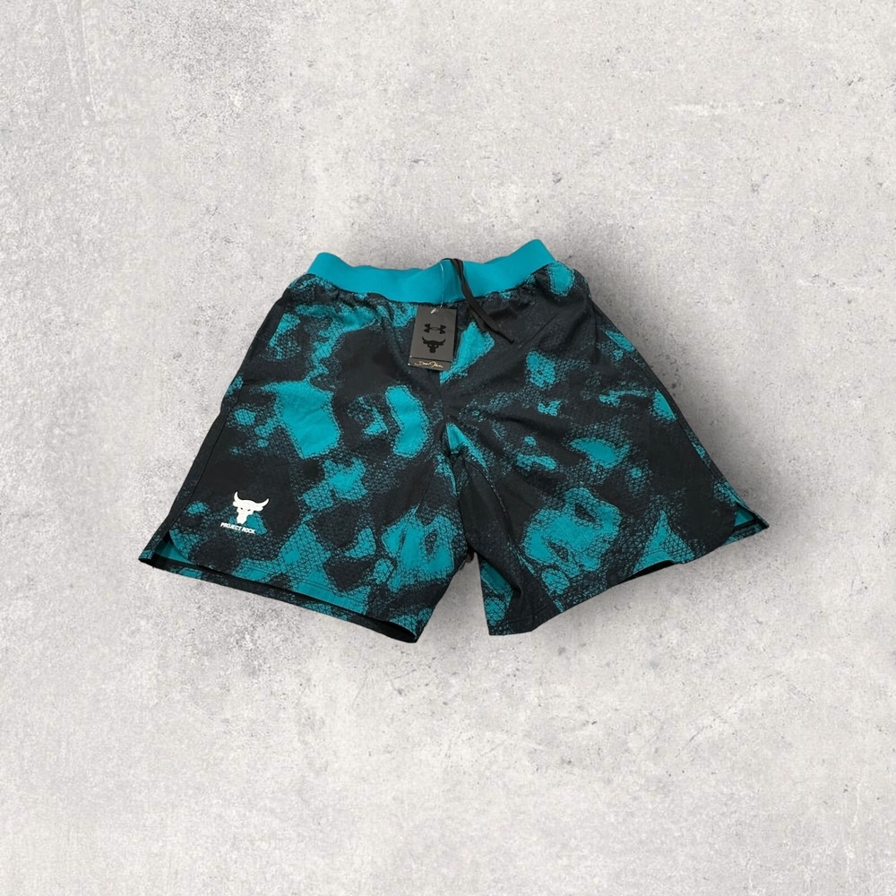 Under‎ Armour  Mens Size Med. Project Rock Training Printed Camo Logo Shorts Jog